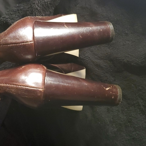 Aldo BROWN LEATHER PLATFORM PUMPS - Picture 3 of 5